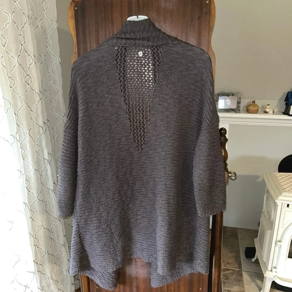 Prana gray medium large oversized knit cardigan sweater